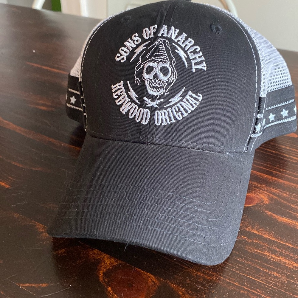 Sons of Anarchy Trucker Hat Black Mesh Snapback SOA Motorcycle TV Show